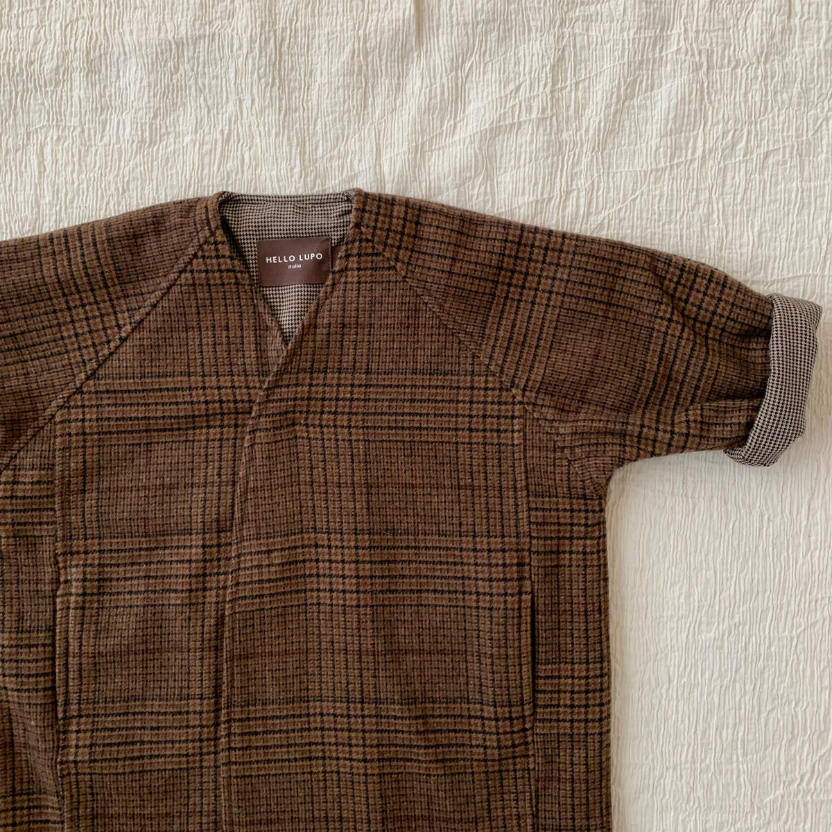 Last 3Y & 9Y, 50% off Lupo kimono coat, brown check