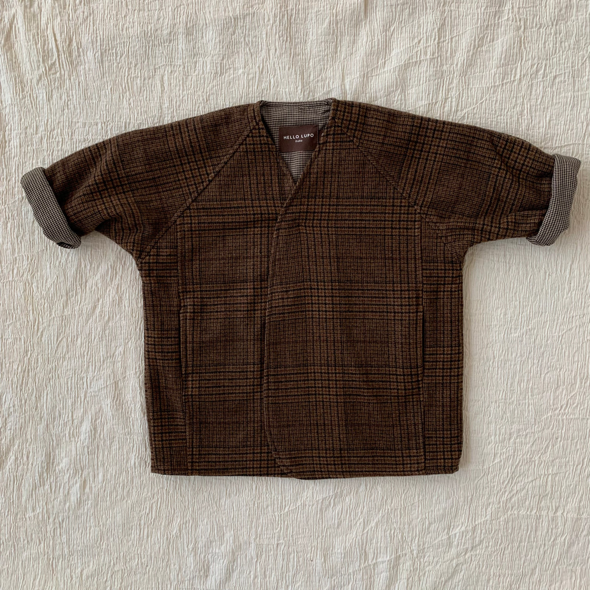 Last 3Y & 9Y, 50% off Lupo kimono coat, brown check