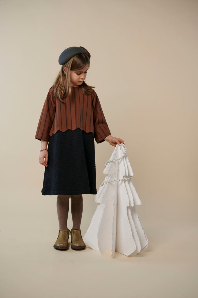 "Diana" dress, Stripy brown / Nero Q