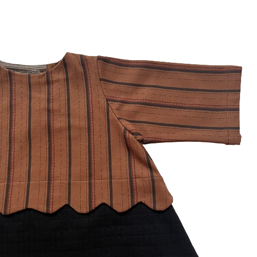 "Diana" dress, Stripy brown / Nero Q