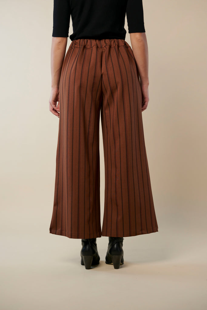 "Elisa" trousers, Stripy brown