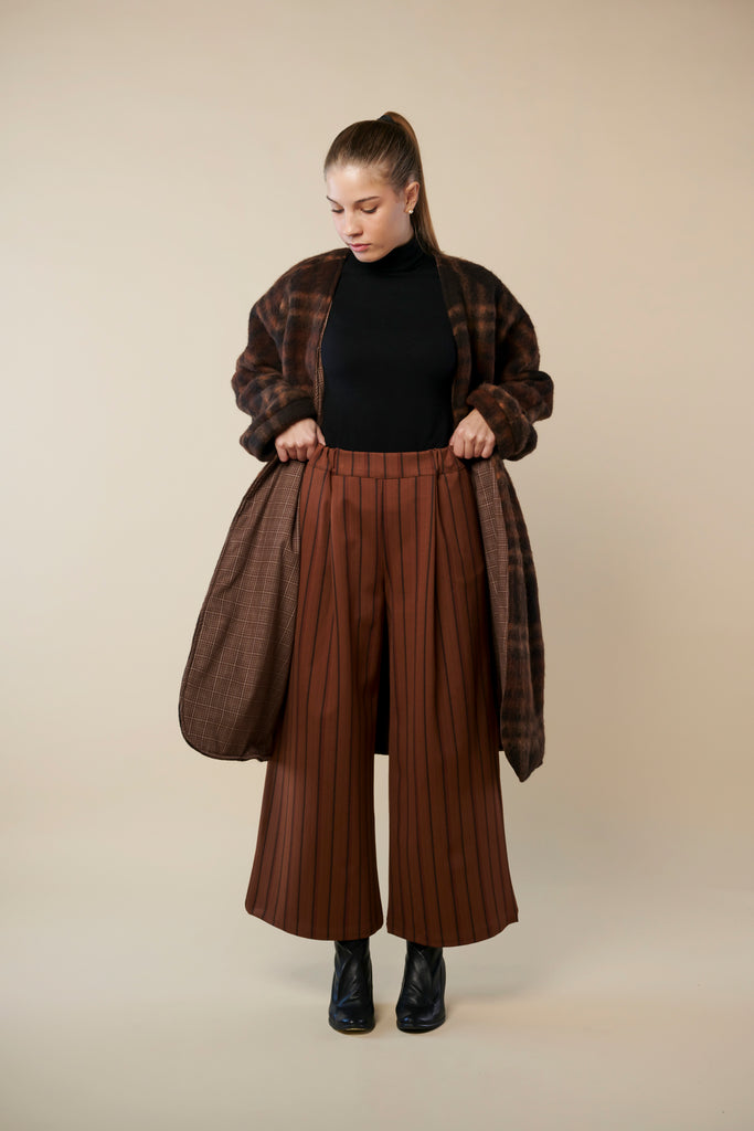 "Elisa" trousers, Stripy brown