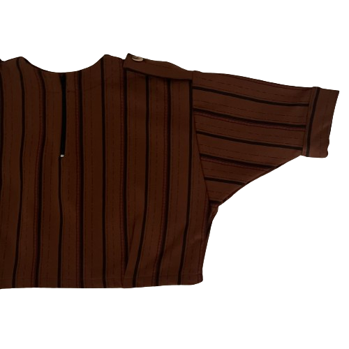 "Ettore" top, Stripy brown