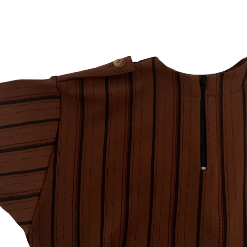 "Ettore" top, Stripy brown