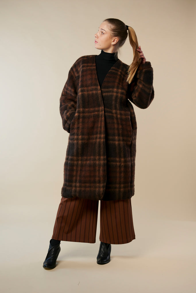 "Kimono" woman coat, Chestnut