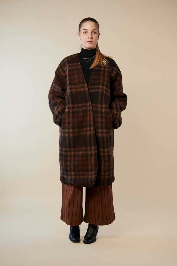 "Kimono" woman coat, Chestnut