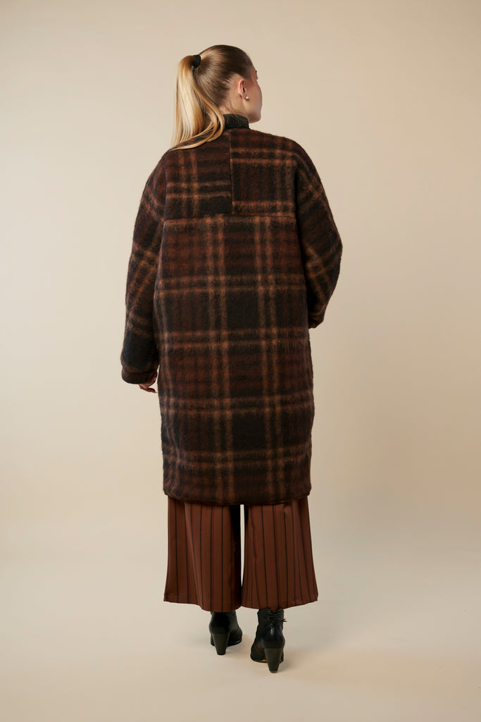 "Kimono" woman coat, Chestnut