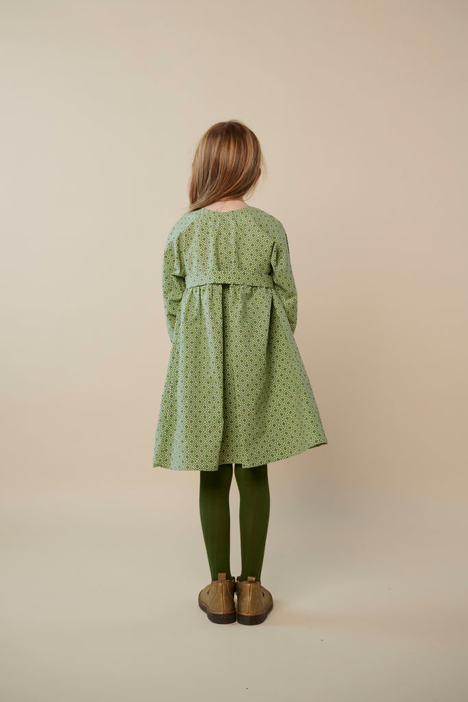 "Sofie" dress, Green diamond