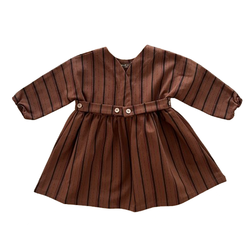 "Sofie" dress, Stripy brown