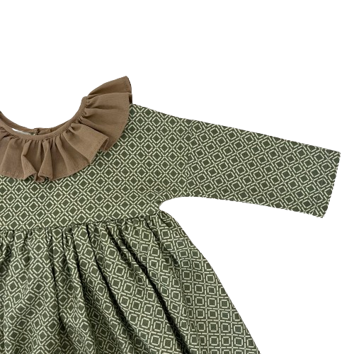 "Veronica" dress, Green diamond