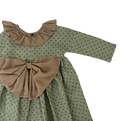 "Veronica" dress, Green diamond