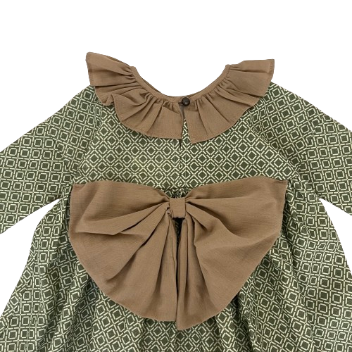 "Veronica" dress, Green diamond