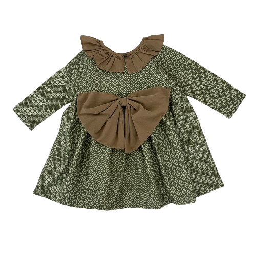 "Veronica" dress, Green diamond