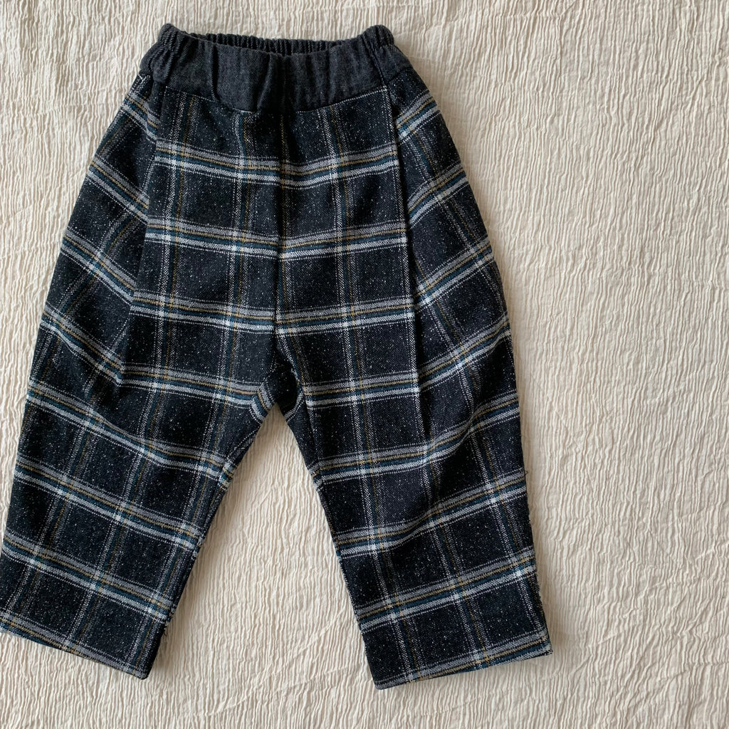 Trousers black check