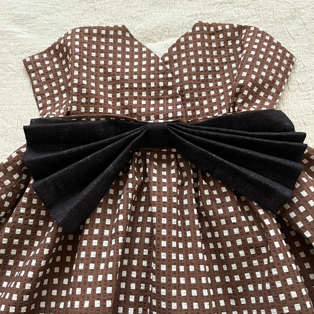 children dress chocolate checked